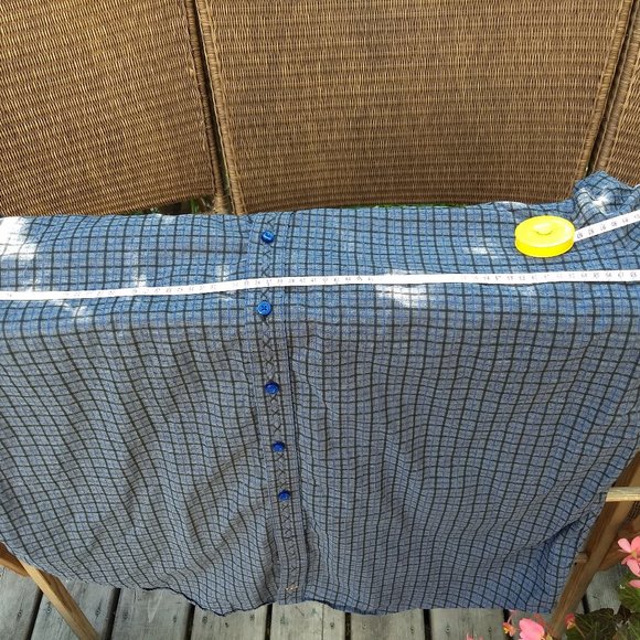 grey black blue check geometric patterned casual shirt - Picture 6 of 9